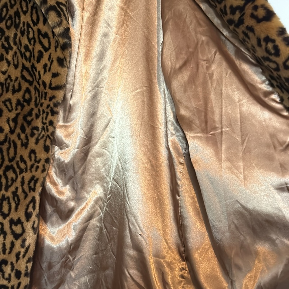 Dennis Basso New York Leopard Faux Fur Long Coat - Picture 7 of 11